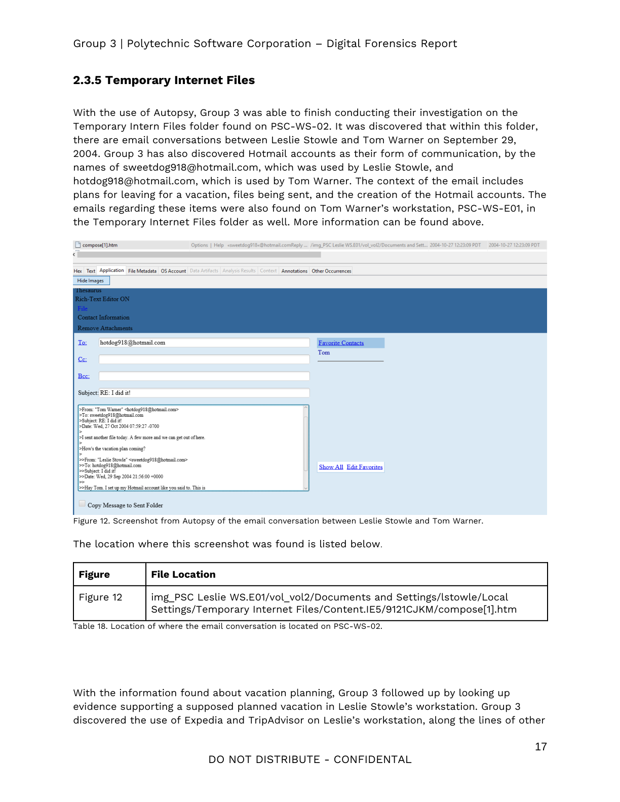 Computer Email Log For Evidence Digital Forensics Final Lab: Correlating Evidence Across Workstations ...